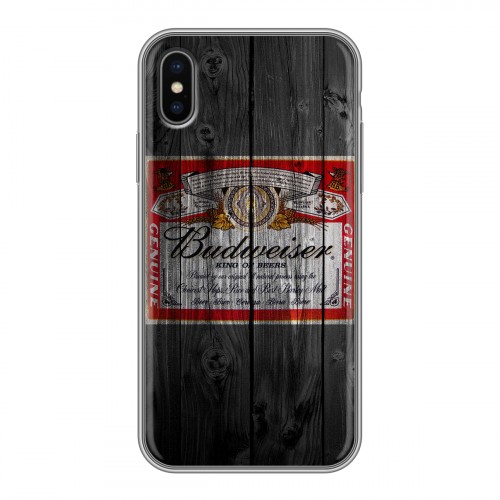 Дизайнерский силиконовый чехол для Iphone x10 Budweiser