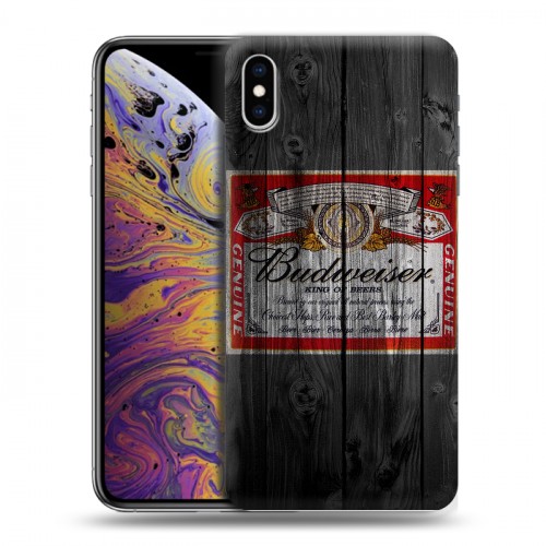 Дизайнерский силиконовый чехол для Iphone Xs Max Budweiser