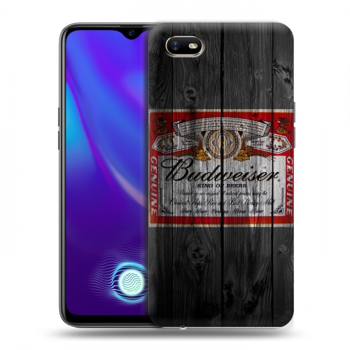 Дизайнерский силиконовый с усиленными углами чехол для OPPO A1k Budweiser