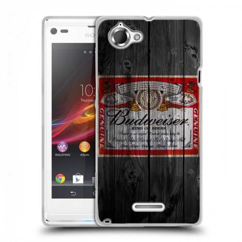 Дизайнерский пластиковый чехол для Sony Xperia L Budweiser