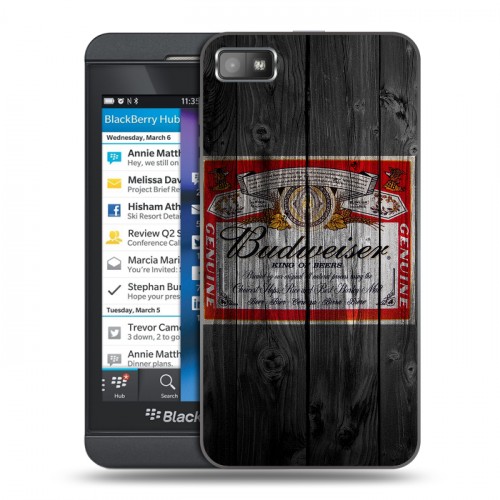 Дизайнерский пластиковый чехол для BlackBerry Z10 Budweiser