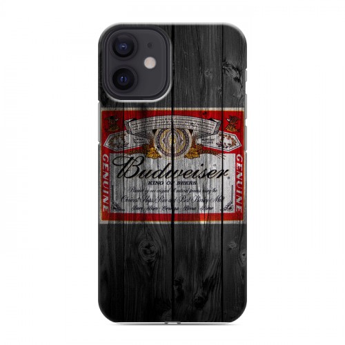 Дизайнерский силиконовый с усиленными углами чехол для Iphone 12 Mini Budweiser