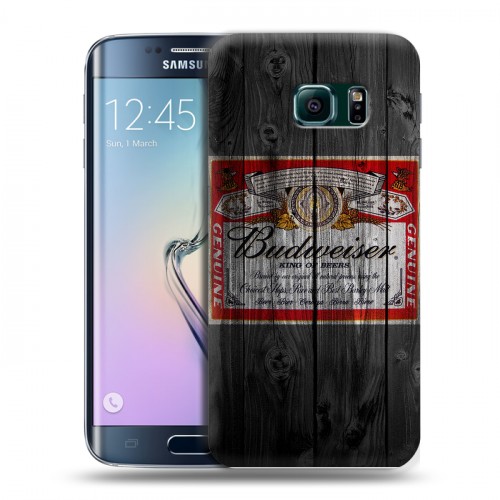Дизайнерский пластиковый чехол для Samsung Galaxy S6 Edge Budweiser