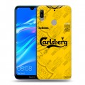 Дизайнерский пластиковый чехол для Huawei Y6 (2019) Carlsberg