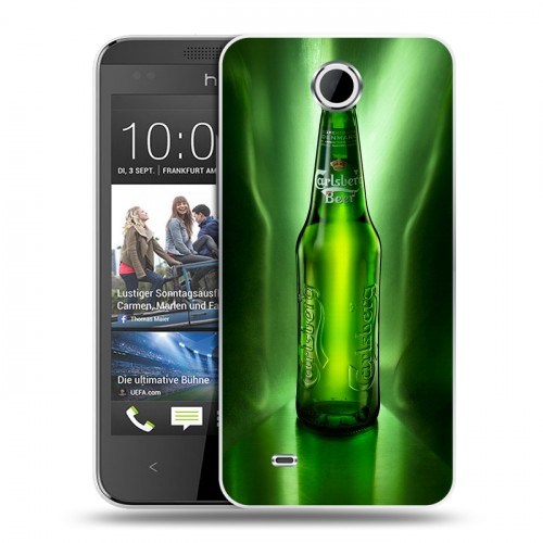 Дизайнерский пластиковый чехол для HTC Desire 300 Carlsberg