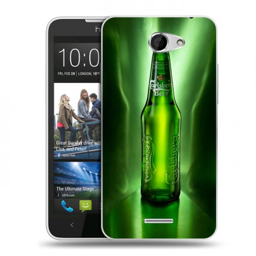 Дизайнерский пластиковый чехол для HTC Desire 516 Carlsberg