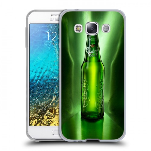 Дизайнерский пластиковый чехол для Samsung Galaxy E5 Carlsberg