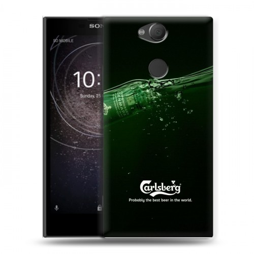 Дизайнерский силиконовый с усиленными углами чехол для Sony Xperia XA2 Carlsberg