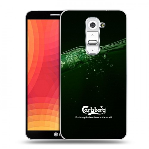 Дизайнерский пластиковый чехол для LG Optimus G2 Carlsberg