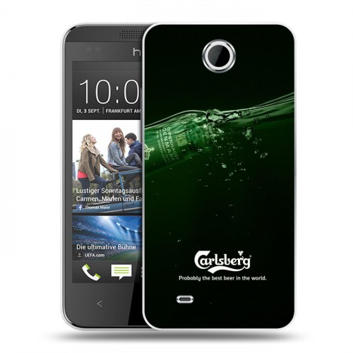 Дизайнерский пластиковый чехол для HTC Desire 300 Carlsberg