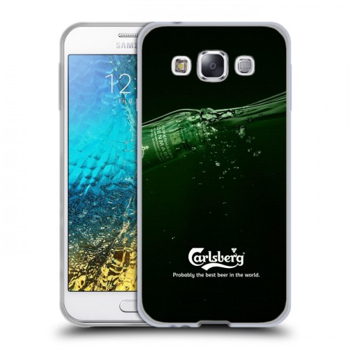 Дизайнерский пластиковый чехол для Samsung Galaxy E5 Carlsberg