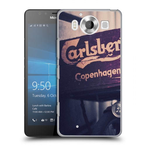 Дизайнерский пластиковый чехол для Microsoft Lumia 950 Carlsberg