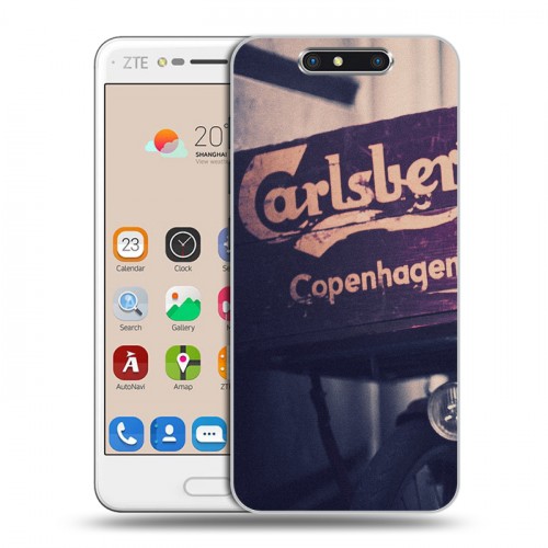 Дизайнерский пластиковый чехол для ZTE Blade V8 Carlsberg