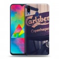 Дизайнерский пластиковый чехол для Samsung Galaxy M20 Carlsberg