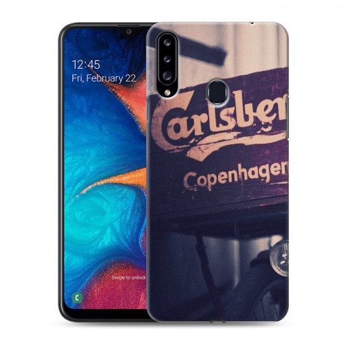 Дизайнерский пластиковый чехол для Samsung Galaxy A20s Carlsberg