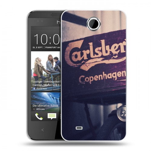 Дизайнерский пластиковый чехол для HTC Desire 300 Carlsberg