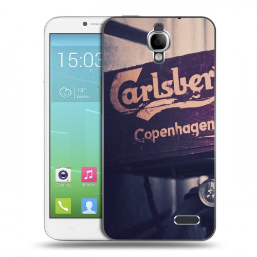 Дизайнерский силиконовый чехол для Alcatel One Touch Idol Carlsberg