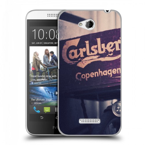 Дизайнерский пластиковый чехол для HTC Desire 616 Carlsberg