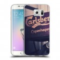 Дизайнерский пластиковый чехол для Samsung Galaxy S6 Edge Carlsberg