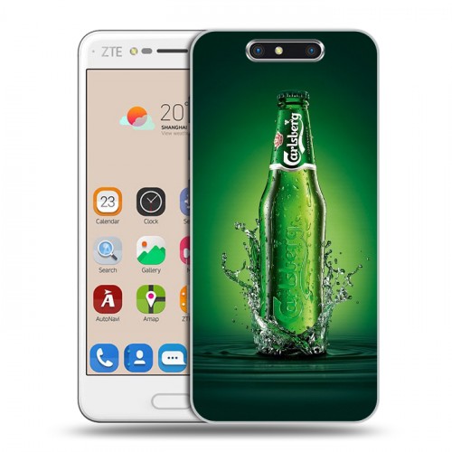 Дизайнерский пластиковый чехол для ZTE Blade V8 Carlsberg