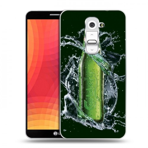 Дизайнерский пластиковый чехол для LG Optimus G2 Carlsberg