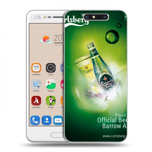 Дизайнерский пластиковый чехол для ZTE Blade V8 Carlsberg