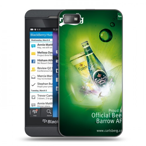 Дизайнерский пластиковый чехол для BlackBerry Z10 Carlsberg