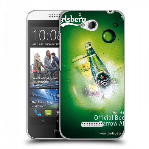 Дизайнерский пластиковый чехол для HTC Desire 616 Carlsberg