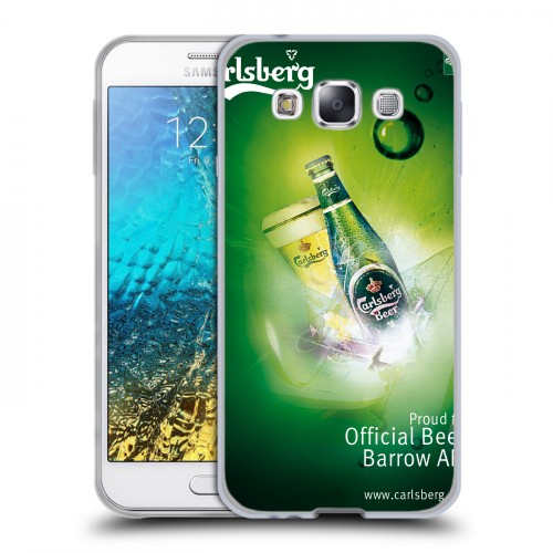 Дизайнерский пластиковый чехол для Samsung Galaxy E5 Carlsberg