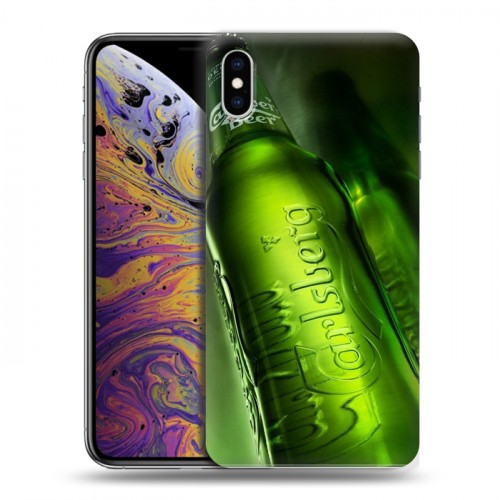 Дизайнерский силиконовый чехол для Iphone Xs Max Carlsberg
