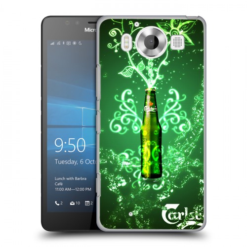 Дизайнерский пластиковый чехол для Microsoft Lumia 950 Carlsberg