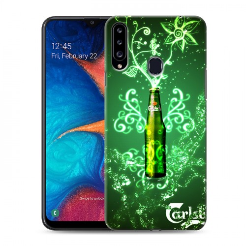 Дизайнерский пластиковый чехол для Samsung Galaxy A20s Carlsberg