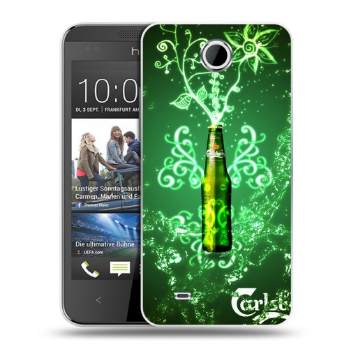 Дизайнерский пластиковый чехол для HTC Desire 300 Carlsberg