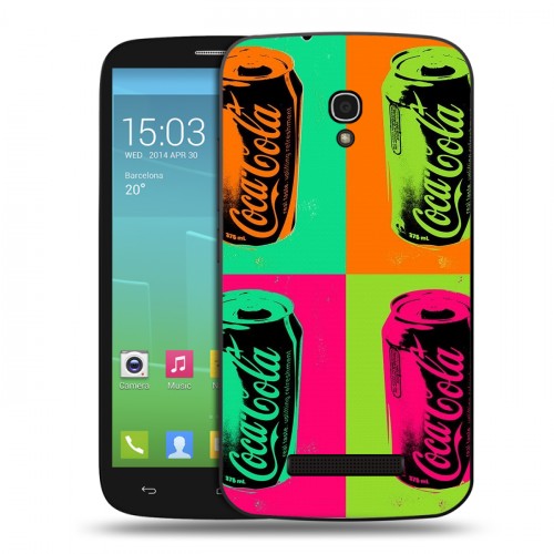 Дизайнерский пластиковый чехол для Alcatel One Touch Pop S9 Coca-cola