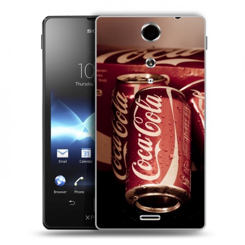 Дизайнерский пластиковый чехол для Sony Xperia TX Coca-cola