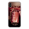 Дизайнерский силиконовый чехол для Iphone x10 Coca-cola