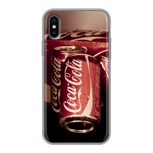 Дизайнерский силиконовый чехол для Iphone x10 Coca-cola