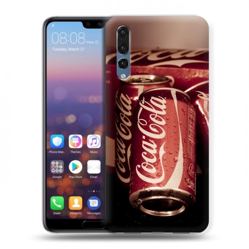 Дизайнерский силиконовый с усиленными углами чехол для Huawei P20 Pro Coca-cola