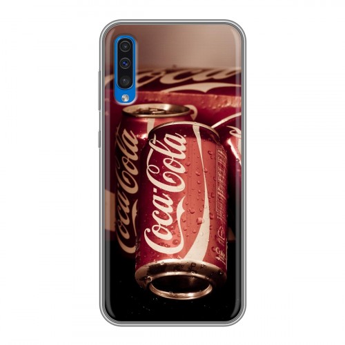 Дизайнерский силиконовый чехол для Samsung Galaxy A50 Coca-cola