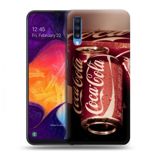 Дизайнерский силиконовый с усиленными углами чехол для Samsung Galaxy A70 Coca-cola