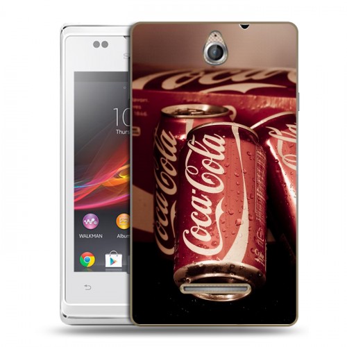 Дизайнерский пластиковый чехол для Sony Xperia E Coca-cola