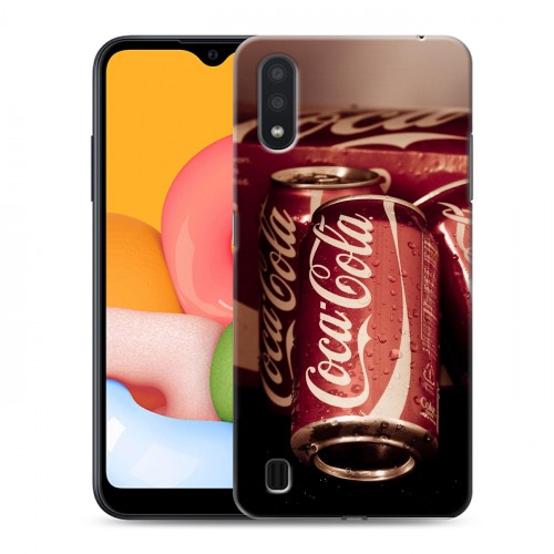 Дизайнерский силиконовый чехол для Samsung Galaxy M01 Coca-cola