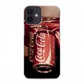 Дизайнерский силиконовый с усиленными углами чехол для Iphone 12 Mini Coca-cola