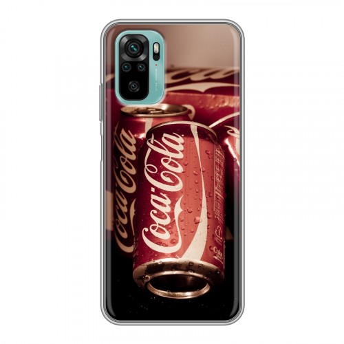 Дизайнерский силиконовый чехол для Xiaomi RedMi Note 10 Coca-cola