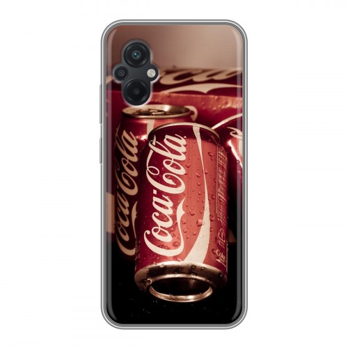 Дизайнерский силиконовый с усиленными углами чехол для Xiaomi Poco M5 Coca-cola