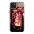 Дизайнерский силиконовый чехол для Iphone 15 Plus Coca-cola