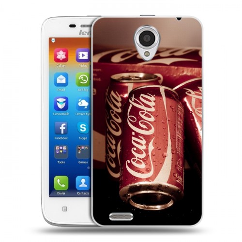 Дизайнерский пластиковый чехол для Lenovo S650 Ideaphone Coca-cola