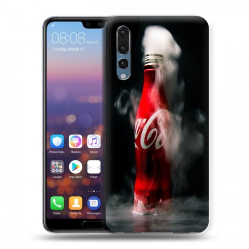 Дизайнерский силиконовый с усиленными углами чехол для Huawei P20 Pro Coca-cola