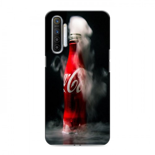 Дизайнерский силиконовый с усиленными углами чехол для Realme XT Coca-cola