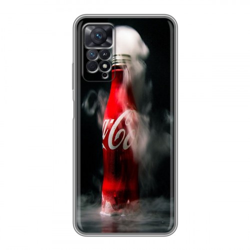 Дизайнерский силиконовый с усиленными углами чехол для Xiaomi Redmi Note 11 Pro Coca-cola